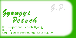 gyongyi petsch business card