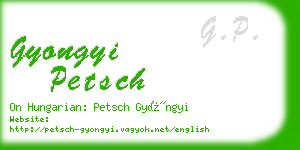 gyongyi petsch business card